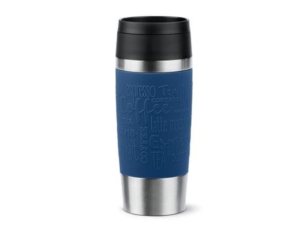 EMSA Travel Mug Classic N2020300, Sort, Blå, Rustfritt stål, Silikon, Rustfritt stål, Polypropylen (PP), 4 timer, 8 timer
