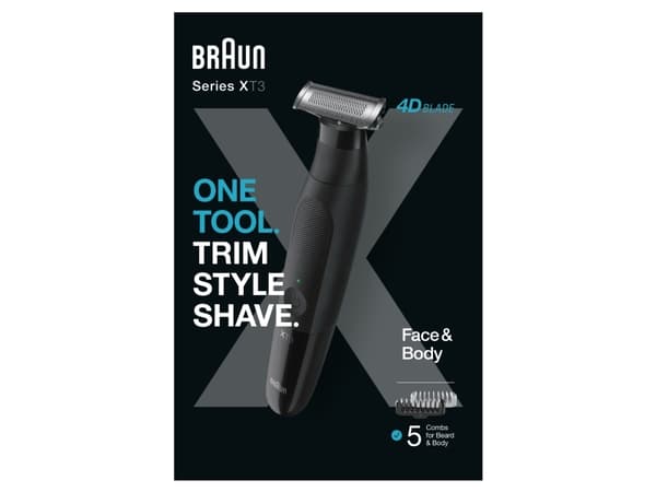 Braun XT3200, Sort, Rustfritt stål, Rektangel, 1 mm, 5 mm, Universell