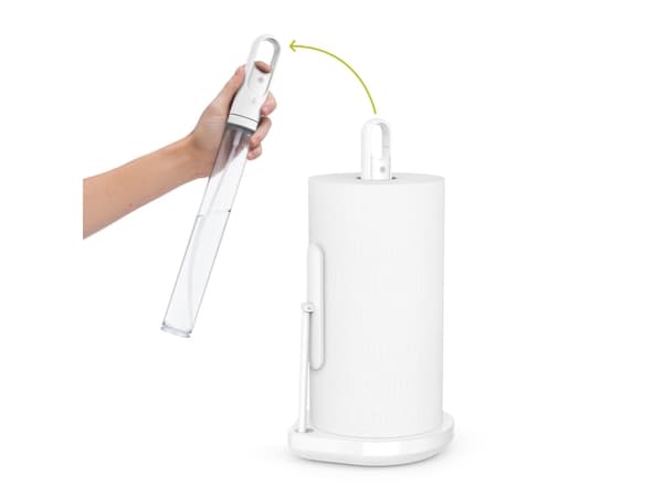 simplehuman KT1199, Paperipyyheteline pöydälle, Valkoinen, Terästä, 18 cm, Pyöreä, 1 kpl