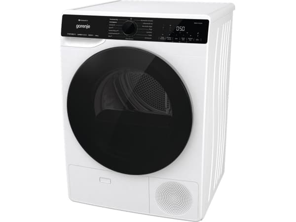 Gorenje DPNA93W, Frittstående, Frontmatet, Varme pumpe, Hvit, Rotasjon, Riktig/Høyre