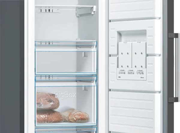 Bosch Serie | 4 GSN36VXEP - Fryser - stående - bredde: 60 cm - dybde: 65 cm - høyde: 186 cm - 242 liter - Klasse E - brushed black steel