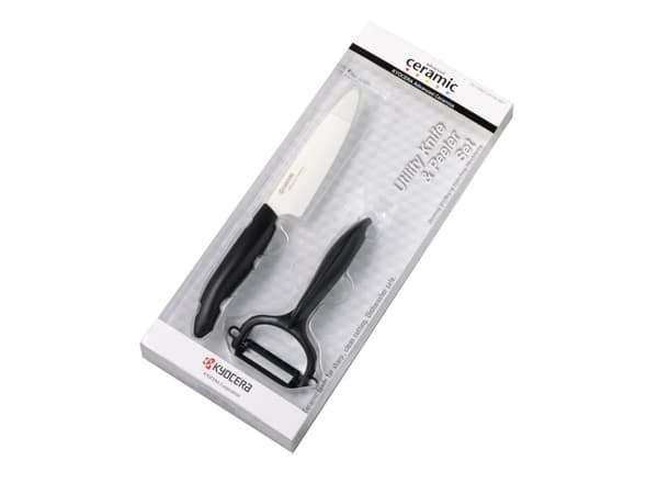 KYOCERA FK-110WHCP10NBK, Grønnsakskniv, 11 cm, Keramisk, 2 stykker