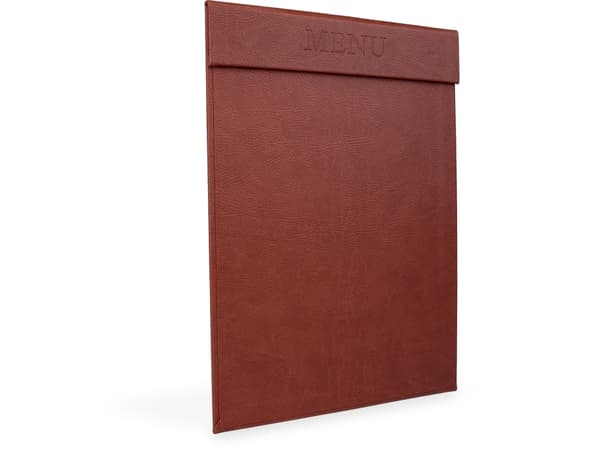Classic A4 MENU clipboard med magnet clip, brun