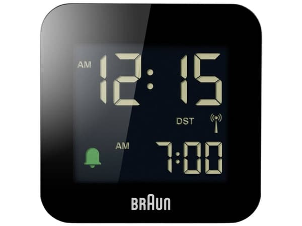 Braun BC08, Digital väckarklocka, Torg, Svart, 12/24h, LCD, Batteri