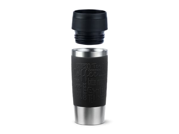 emsa Eristetty muki TRAVEL MUG Classic, 0,36 L., musta korkealaatuinen, tyhjiöeristetty ruostumaton teräsrunko, huuhteltava - 1 kpl (N20202)