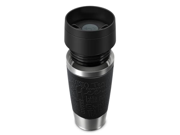 emsa Eristetty muki TRAVEL MUG Classic, 0,36 L., musta korkealaatuinen, tyhjiöeristetty ruostumaton teräsrunko, huuhteltava - 1 kpl (N20202)