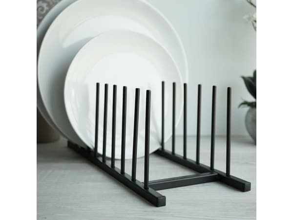 Home Styling Collection metall tallrikslock organisatör svart loft 34,5x12,5 cm
