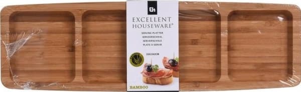 Utmerket husholdningsbrett, serveringsfat i bambus, 33x10 cm, universal