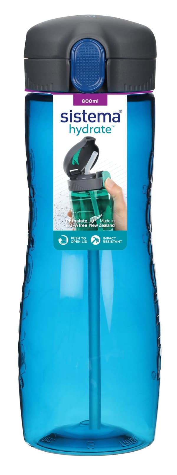 Sistema - Tritan Quick Flip800ml - Havblått