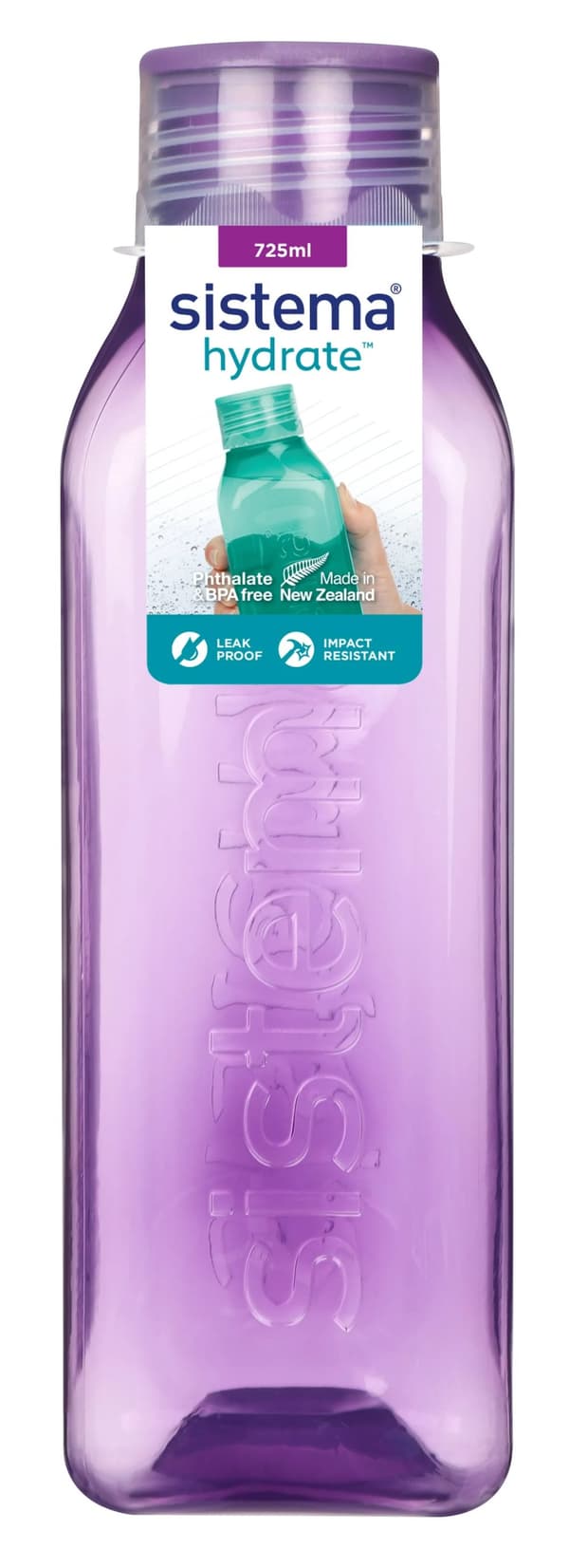 Sistema - Medium Square Bottle 725ml - Misty purple