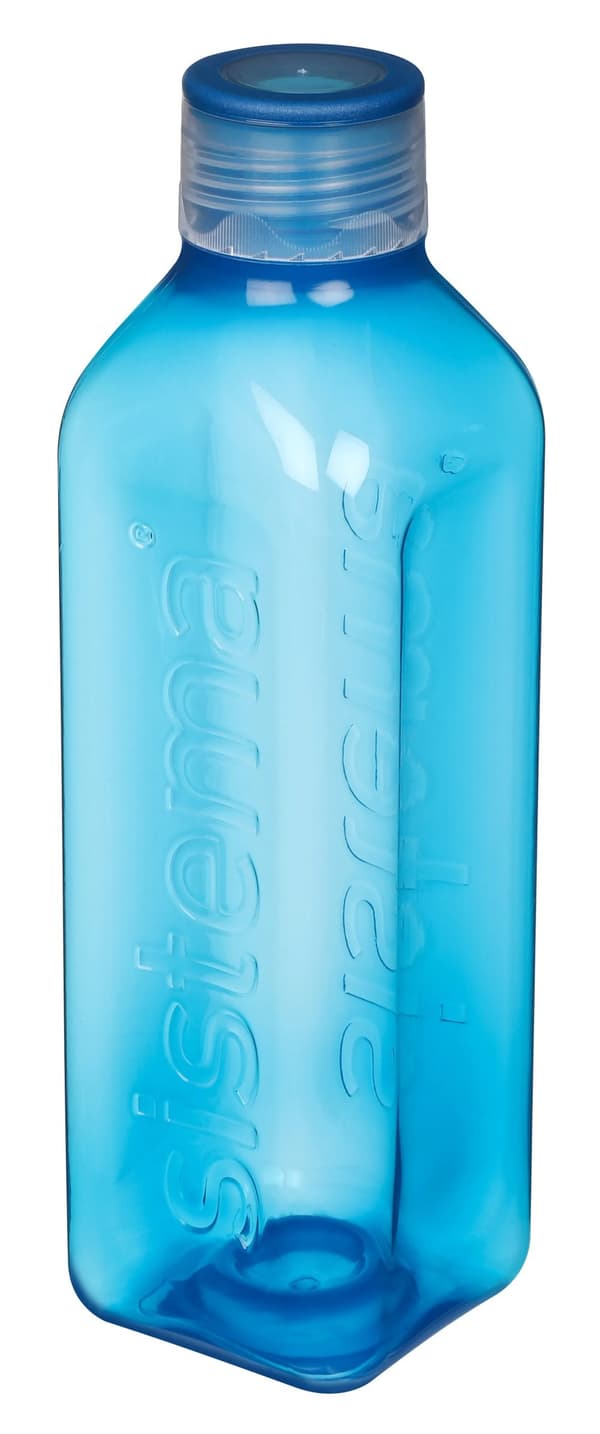 Sistema - Large Square Bottle 1l - Ocean blue