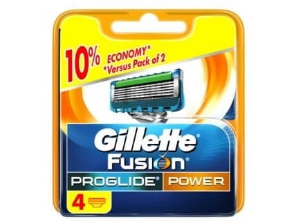 Gillette Fusion ProGlide Power, Miesten, Gillette, Fusion5 & Fusion5 Power razors, Sininen, Hopea, 4 kpl