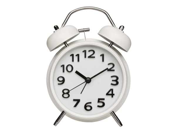 TFA-Dostmann 60.1040.02, Quartz vekkerklokke, Rund, Hvit, 12 timers, Alle kjønn, Alarm
