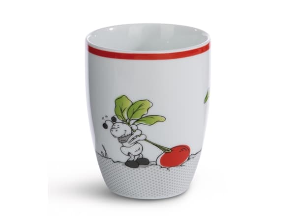 NICI 49450, yksittäinen, 0,31 L, punainen, valkoinen, posliini, kuppi, yleismaailmallinen