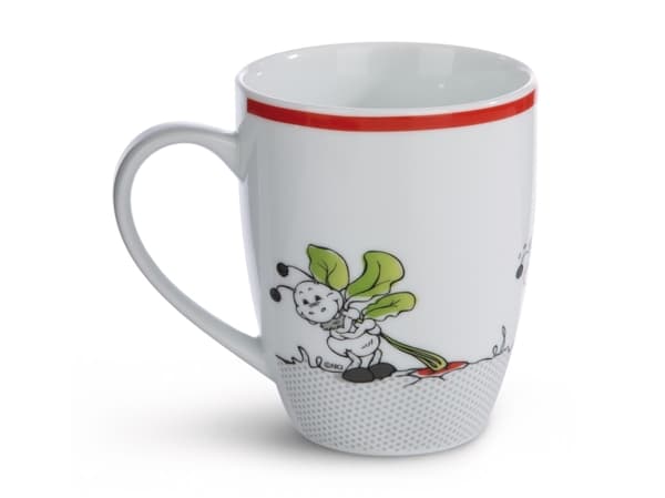 NICI 49450, yksittäinen, 0,31 L, punainen, valkoinen, posliini, kuppi, yleismaailmallinen