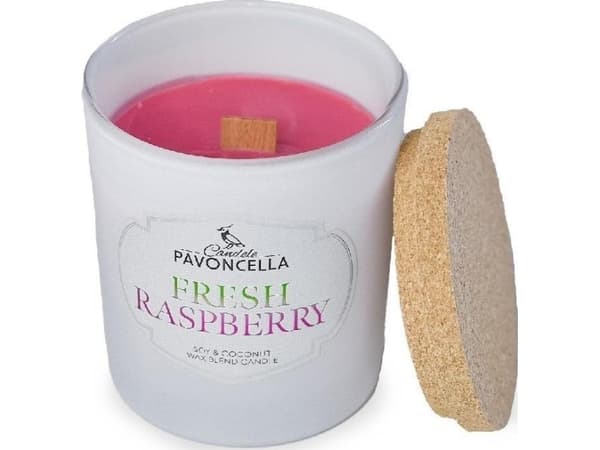 Fresh Raspberry sojaljus vit 135g