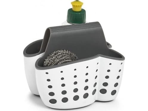 Zeller organiser do zlewu, biały / szary, 14,5 x 13,5 x 12,5 cm