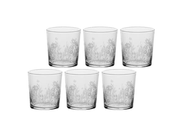 La Porcellana Bianca Sett med 6 tykkbunnede glass Babila pieva - Gjennomsiktig, 350 ml