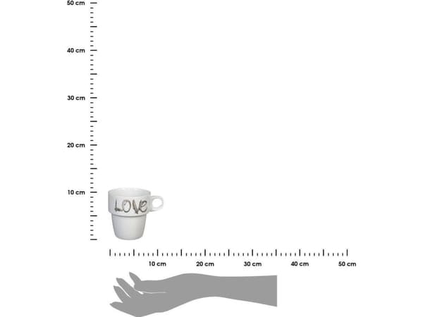 Art-Pol 6 porslinsmuggar på stativ, kaffemuggar, muggset, porslinsmuggar, svarta muggar, muggar på stativ