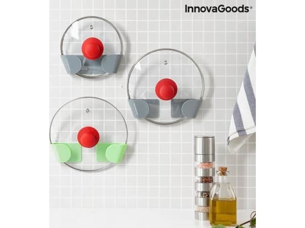 InnovaGoods 3 selvklebende kjøkkenlokkholdere Smarack InnovaGoods