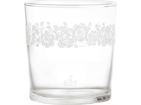 La Porcellana Bianca Sett med 6 tykkbunnede glass Babila roser - Gjennomsiktig, 350 ml