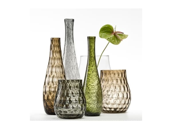 LEONARDO Giardino, Flaskformad vas, Glas, Grå, 500 mm, 132 mm, 132 mm