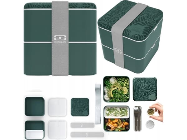 Monbento Monbento Bento Square Graphic Jungle zielony