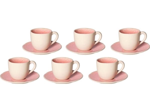 ROSE&TULIPANI CONCERTO FUSE ROSA Sett med 6 espressokopper 90 ml
