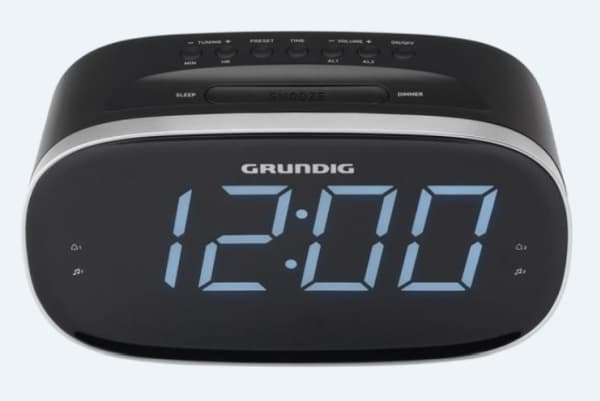 Grundig Sonoclock3100, Digital vekkerklokke, Oval, Sort, Innendørs, 24 timers, FM