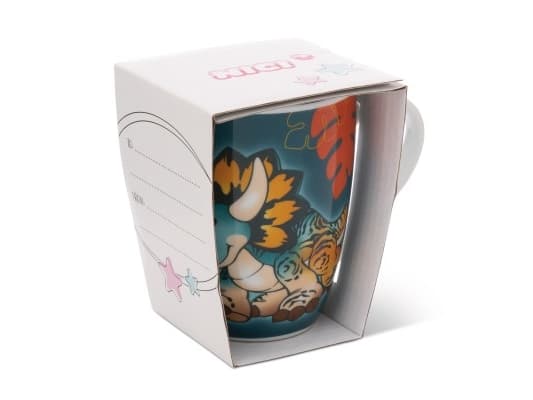 NICI 49471 Cerastupsy 310ml dinosaurus posliini muki, paperi nauhoitus