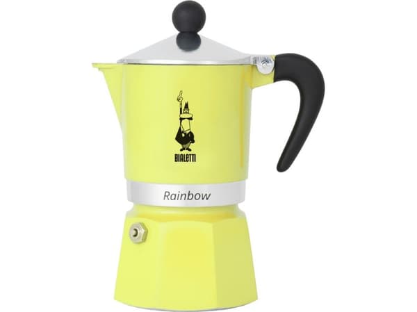 Bialetti 6538, Mokkagryte, 0,27 l, Sort, Sølv, Gult, Aluminium, 6 kopper, 1 stykker