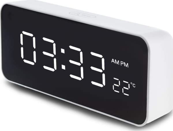 GreenBlue Klokke med alarm og termometerfunksjon, GreenBlue, hvitt hus, GB397
