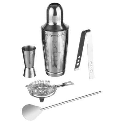 Secret de Gourmet baarimikko juomille, shaker 600 ml, metalli, 5 elementtiä
