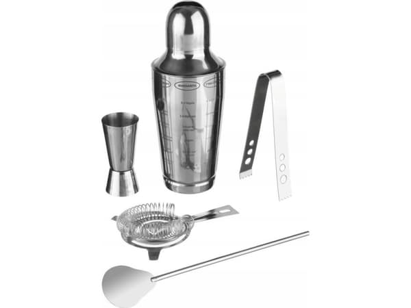 Secret de Gourmet baarimikko juomille, shaker 600 ml, metalli, 5 elementtiä