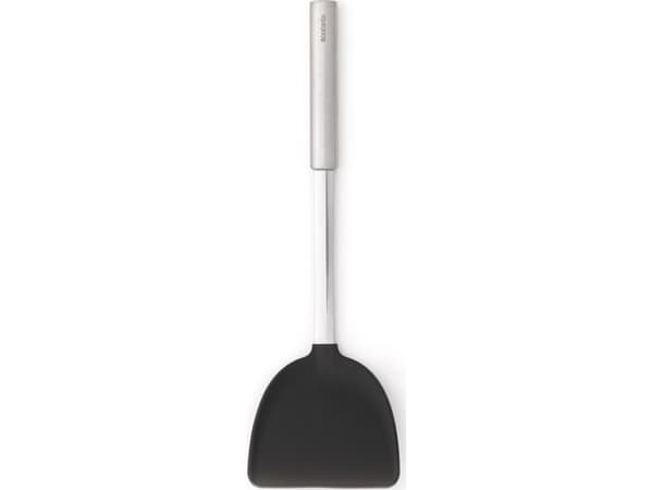 Brabantia Wok Turner, ruoanlaittolasta, musta, hopea, silikoni, ruostumaton teräs, ruostumaton teräs, 280 °C, 105 mm