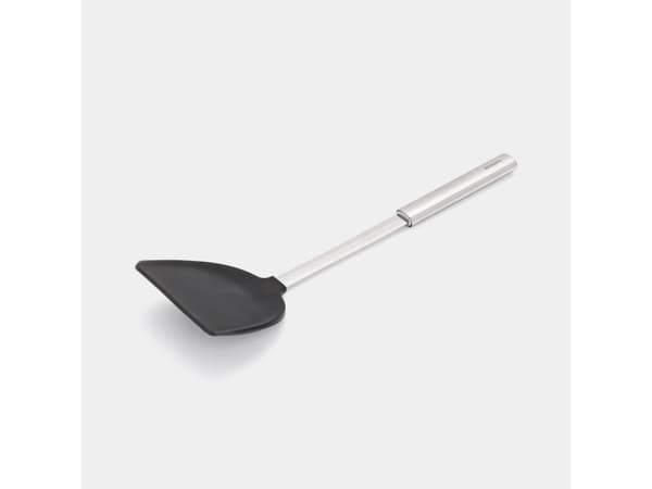 Brabantia Wok Turner, ruoanlaittolasta, musta, hopea, silikoni, ruostumaton teräs, ruostumaton teräs, 280 °C, 105 mm