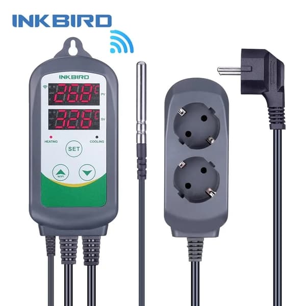 Digitaalinen lämpötilansäädin, kaksinkertainen relelähtö, tarkka lämpötila-alue -50 - 99 °C.,Itc-308wifi