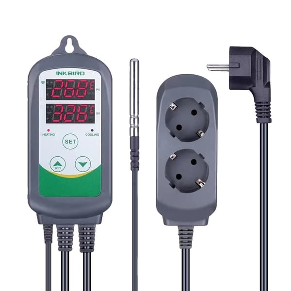 Digitaalinen lämpötilansäädin, kaksinkertainen relelähtö, tarkka lämpötila-alue -50 - 99 °C.,Itc-308wifi