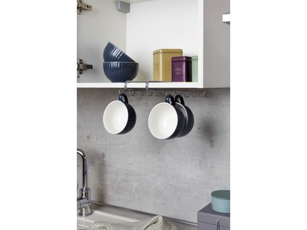 WENKO Cupboard fitting cup holder, Krok, Metallisk, Metall, 280 mm, 220 mm, 50 mm