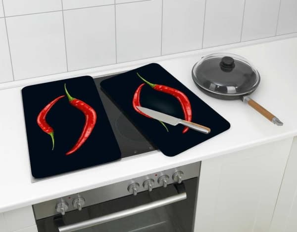 WENKO Pepperoni Duo, Suorakulmainen, Muovi, Karkaistu lasi, Monivärinen, Leipätuotteet, Hedelmä & vihannes, Kuva, 300 mm
