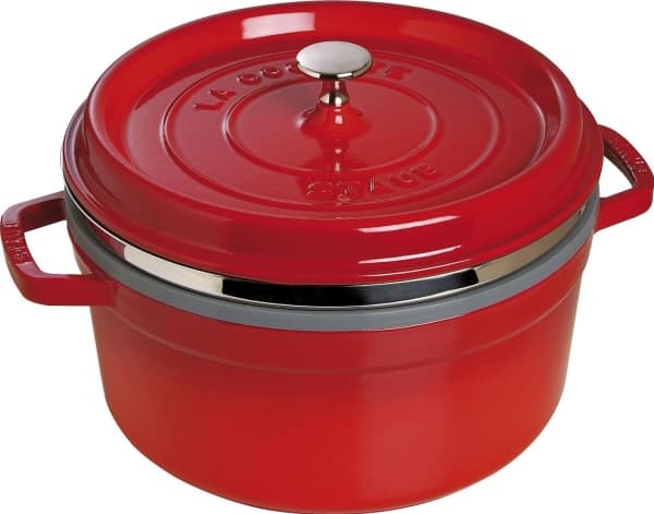 ZWILLING STAUB LA COCOTTE, Stekeform, Rund, Støpejern, Keramisk, Gass, Halogen, Induksjon, Forseglet Plate, Kirsebær (frukt), Emalje