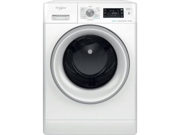 Whirlpool FFWDB 976258 SV EE, Frontmatet, Frittstående, Hvit, Venstre, 9 kg, 1600 RPM Hvit