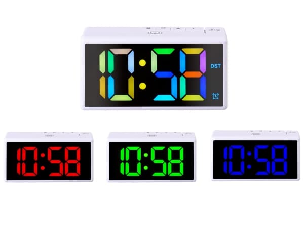 Trevi EC 886, Digital vekkerklokke, Rektangel, Hvit, 12/24h, LED, AC / batteri