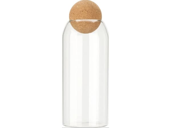 Excellent Houseware Glasbehållare med dekorativ propp