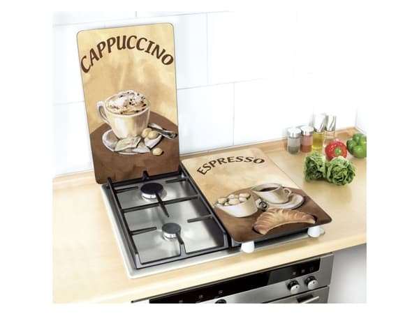 WENKO Coffee, Rektangulär, Plast, Härdat glas, Termoplastisk elastomer (TPE), Beige, Frukt och grönsaker, Bild, 300 mm