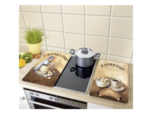WENKO Coffee, Rektangulär, Plast, Härdat glas, Termoplastisk elastomer (TPE), Beige, Frukt och grönsaker, Bild, 300 mm