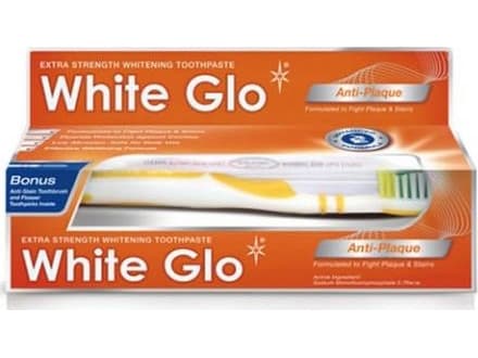 WHITE GLO_SET Anti-Plaque hammastahna 100ml + hammasharja