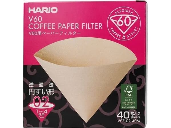 Hario Hario - Misarashi bruna pappersfilter - V60-02 - 40 stycken