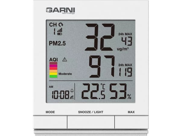 GARNI 204 OneCare, Hvit, Luftkvalitet, Inne hygrometer, Inne Termometer, Hygrometer, Termometer, 1 - 99%, 1%, 0,1 °C