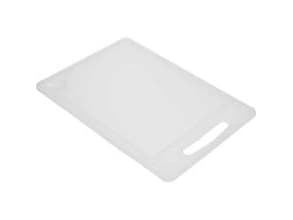 Skærebræt 36x25x0.8 cm med Saftrille PE Plast Hvid,stk